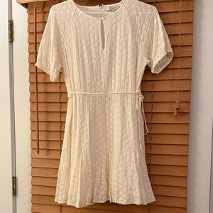 Madewell Cream Floral Embroidered Dress